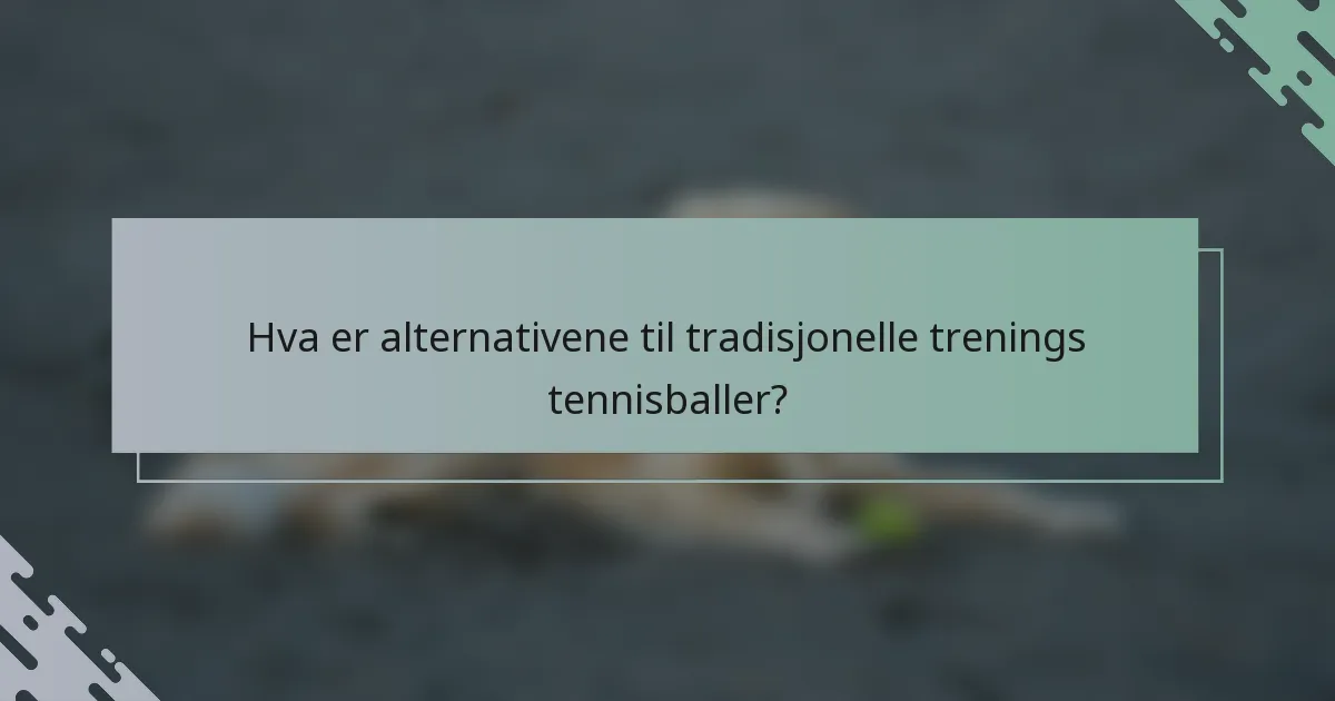 Hva er alternativene til tradisjonelle trenings tennisballer?