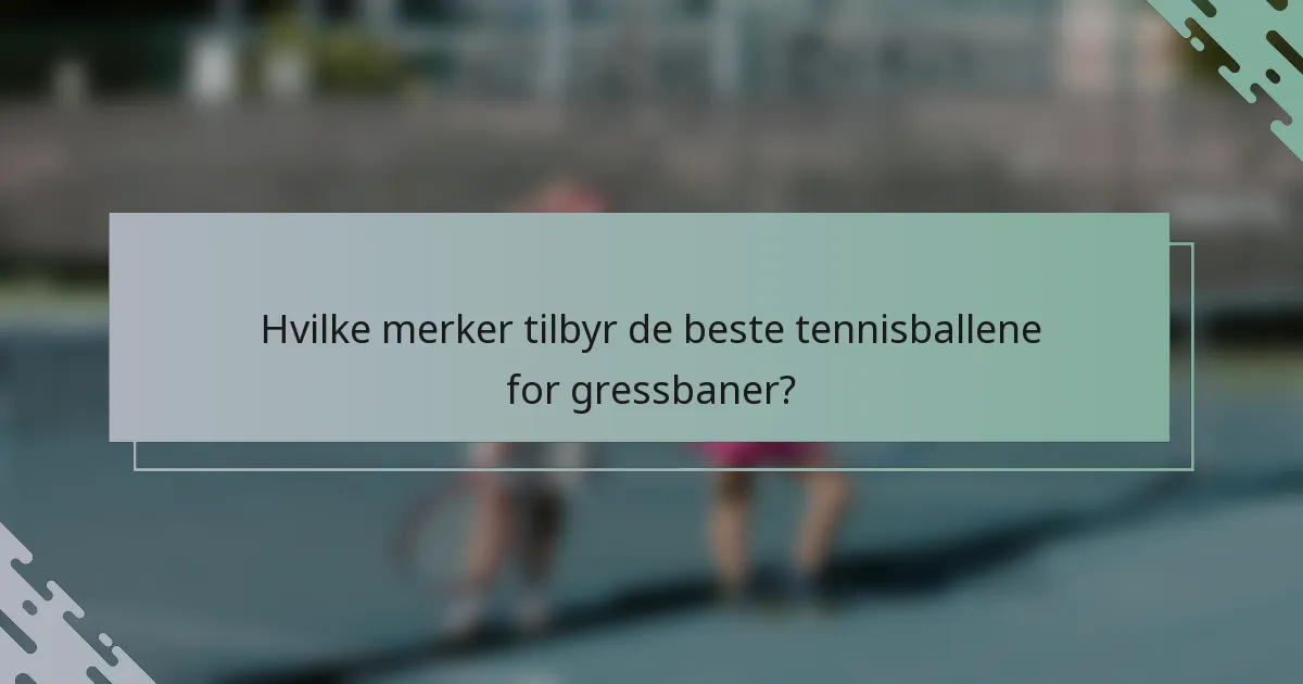 Hvilke merker tilbyr de beste tennisballene for gressbaner?