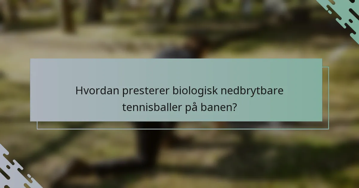 Hvordan presterer biologisk nedbrytbare tennisballer på banen?